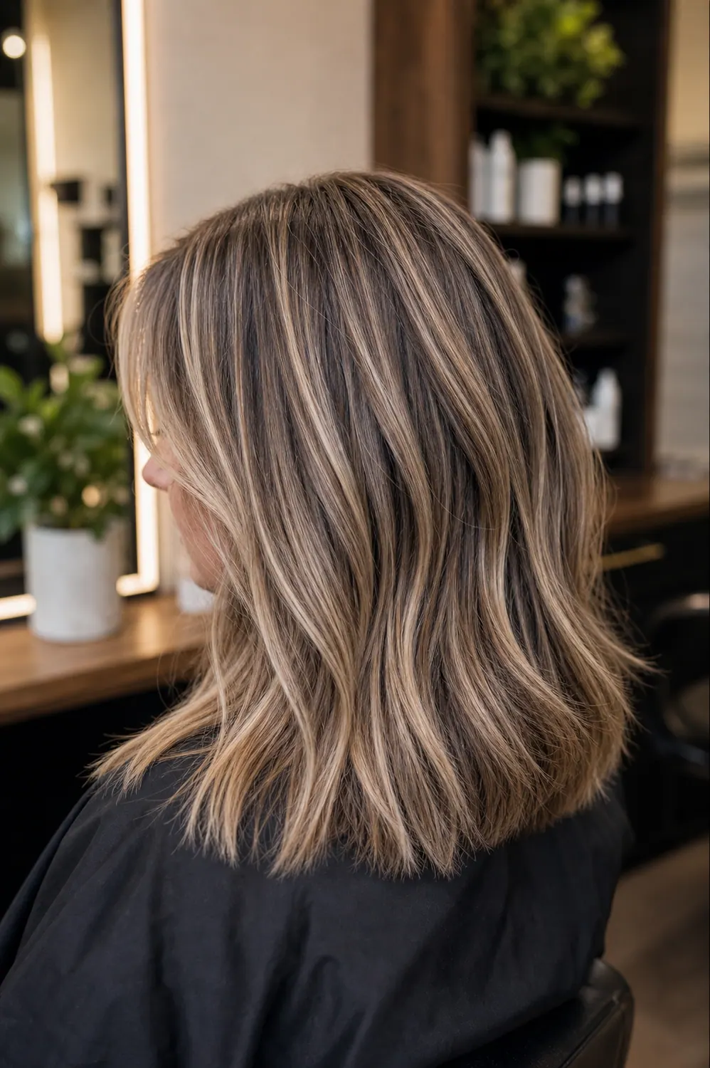 Blonde bob haircut with highlights at Hair Code salon in Highlands Ranch
