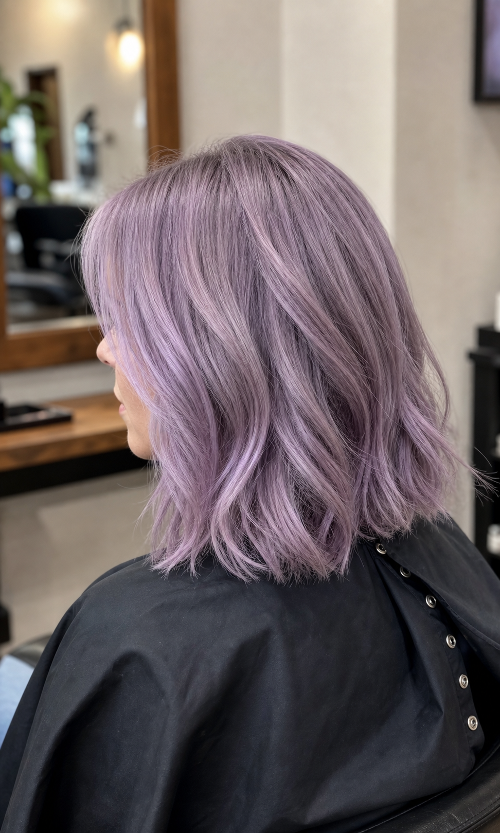 Light purple hair color result at Hair Code salon in Highlands Ranch