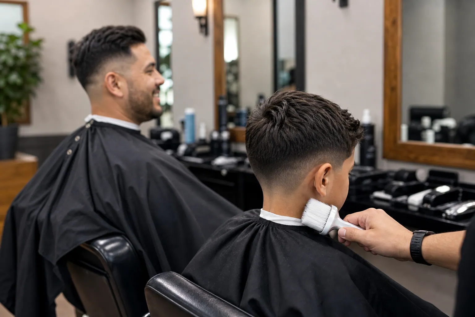 Father and son haircut appointment at Hair Code in Highlands Ranch
