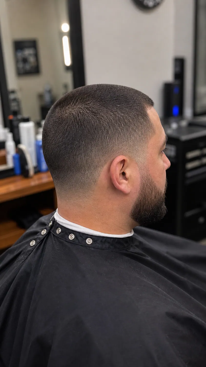 Men's buzz cut and beard result at Hair Code in Highlands Ranch