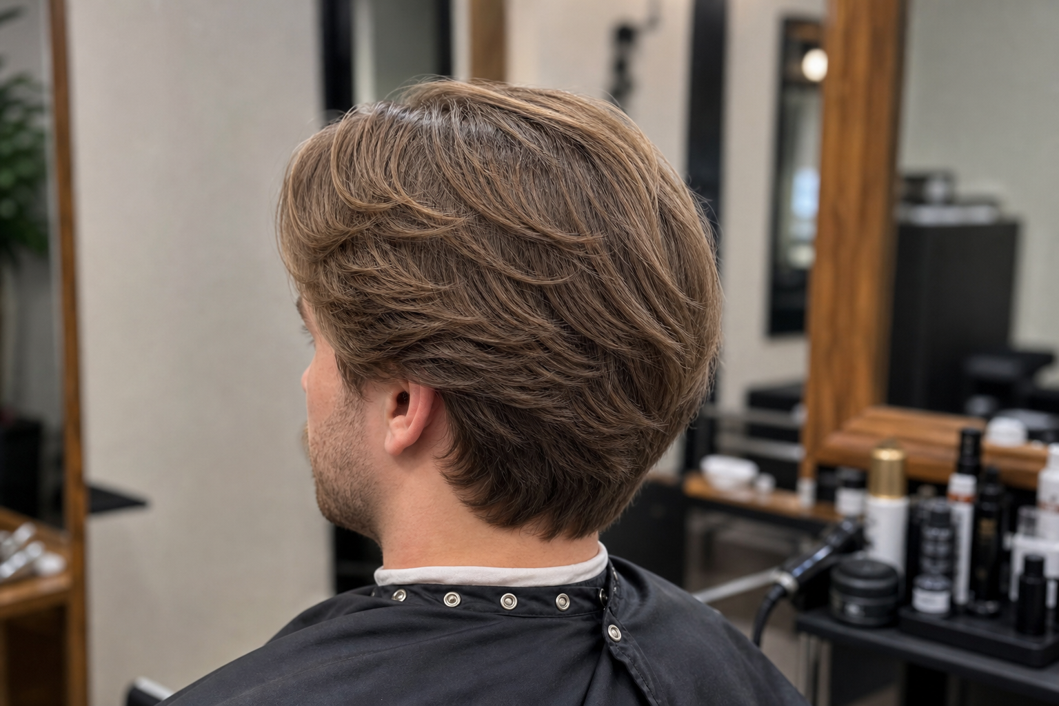 Men's fade haircut finished at Hair Code Highlands Ranch salon